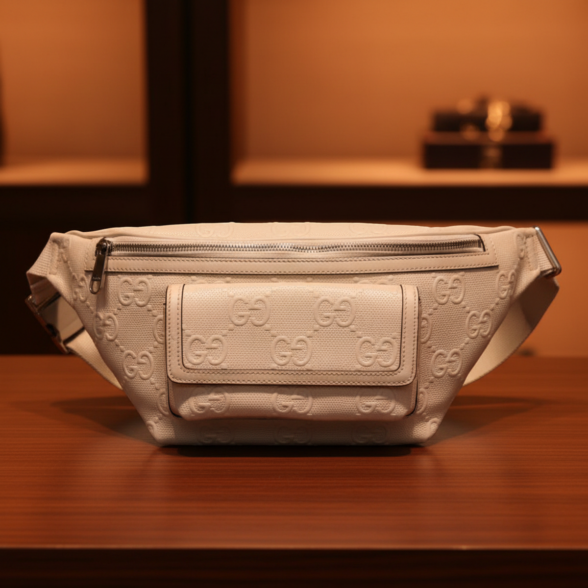 Gucci GG Embossed · Leather Belt Bag