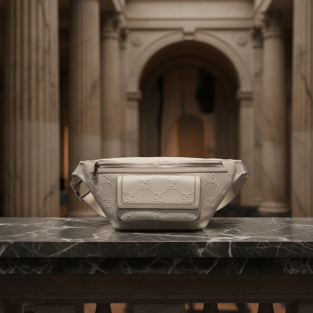 Gucci GG Embossed · Leather Belt Bag