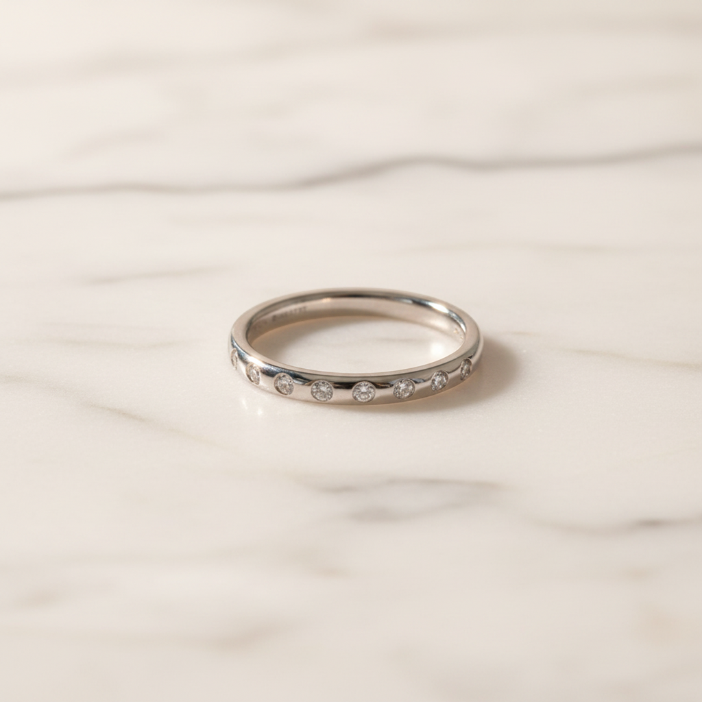 Tiffany Stacking Band · Platinum · 8 Diamonds