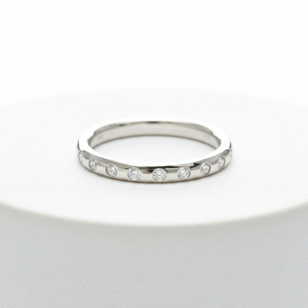 Tiffany Stacking Band · 8 Diamonds · Platinum