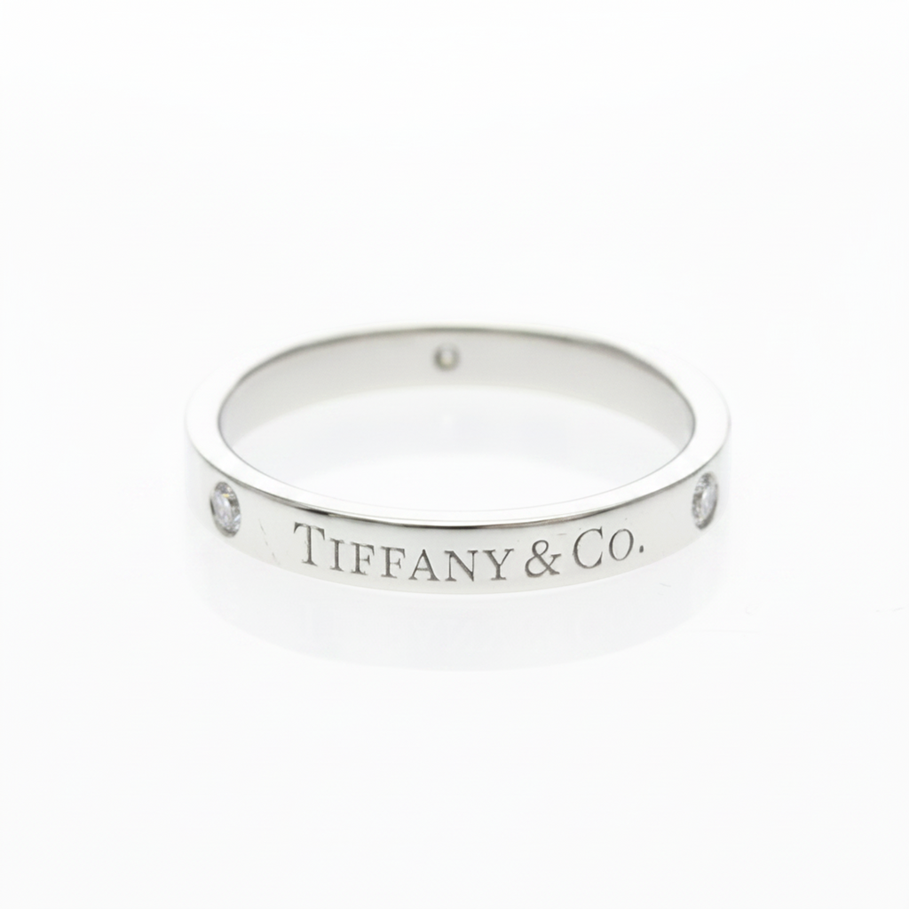 Tiffany Flat Band · Diamonds · Platinum
