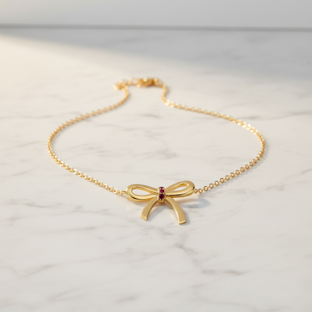 Tiffany Bow Ribbon · Rose Gold · Ruby