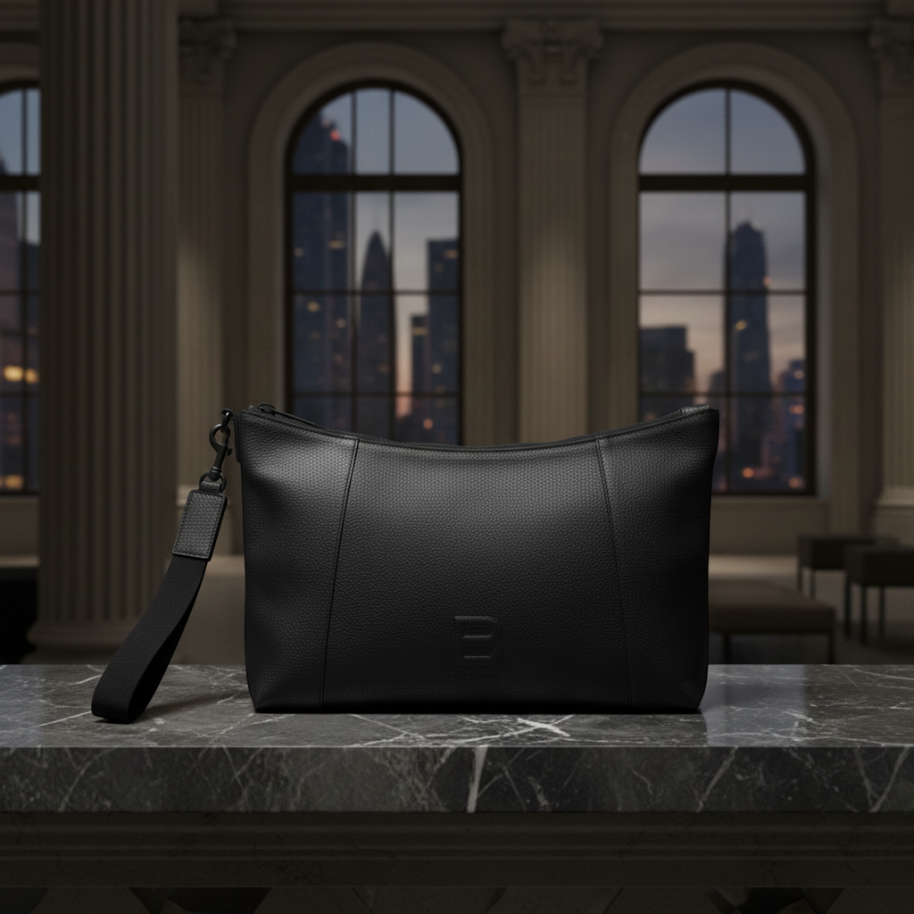 Balenciaga Hourglass · Leather Clutch