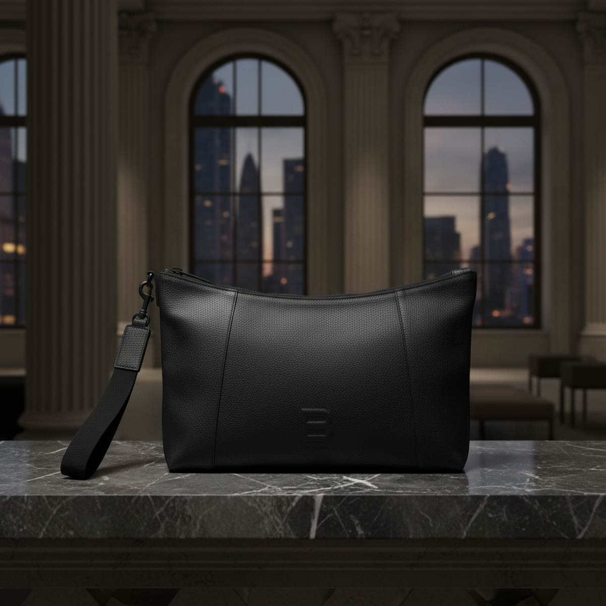 Balenciaga Hourglass · Leather Clutch