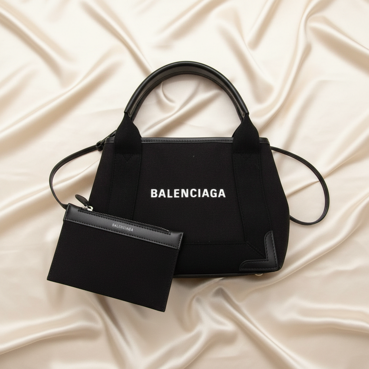 Balenciaga Navy Cabas XS · Canvas