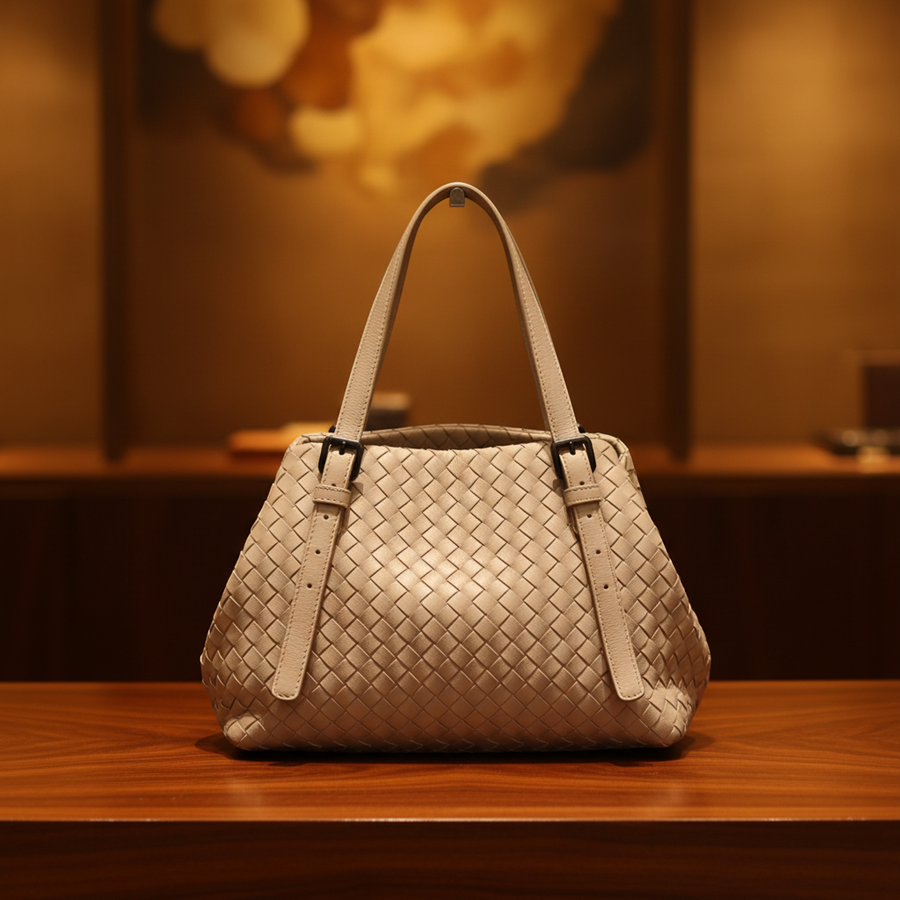 Bottega Veneta Intrecciato · Lamb Leather Tote