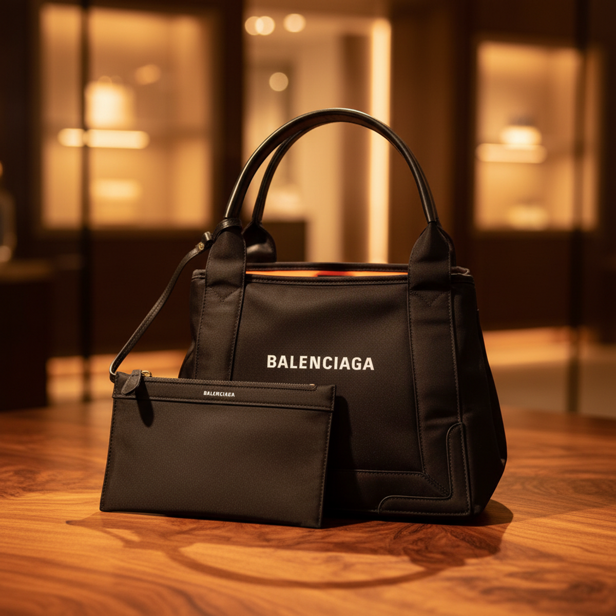 Balenciaga Navy Cabas S · Calfskin