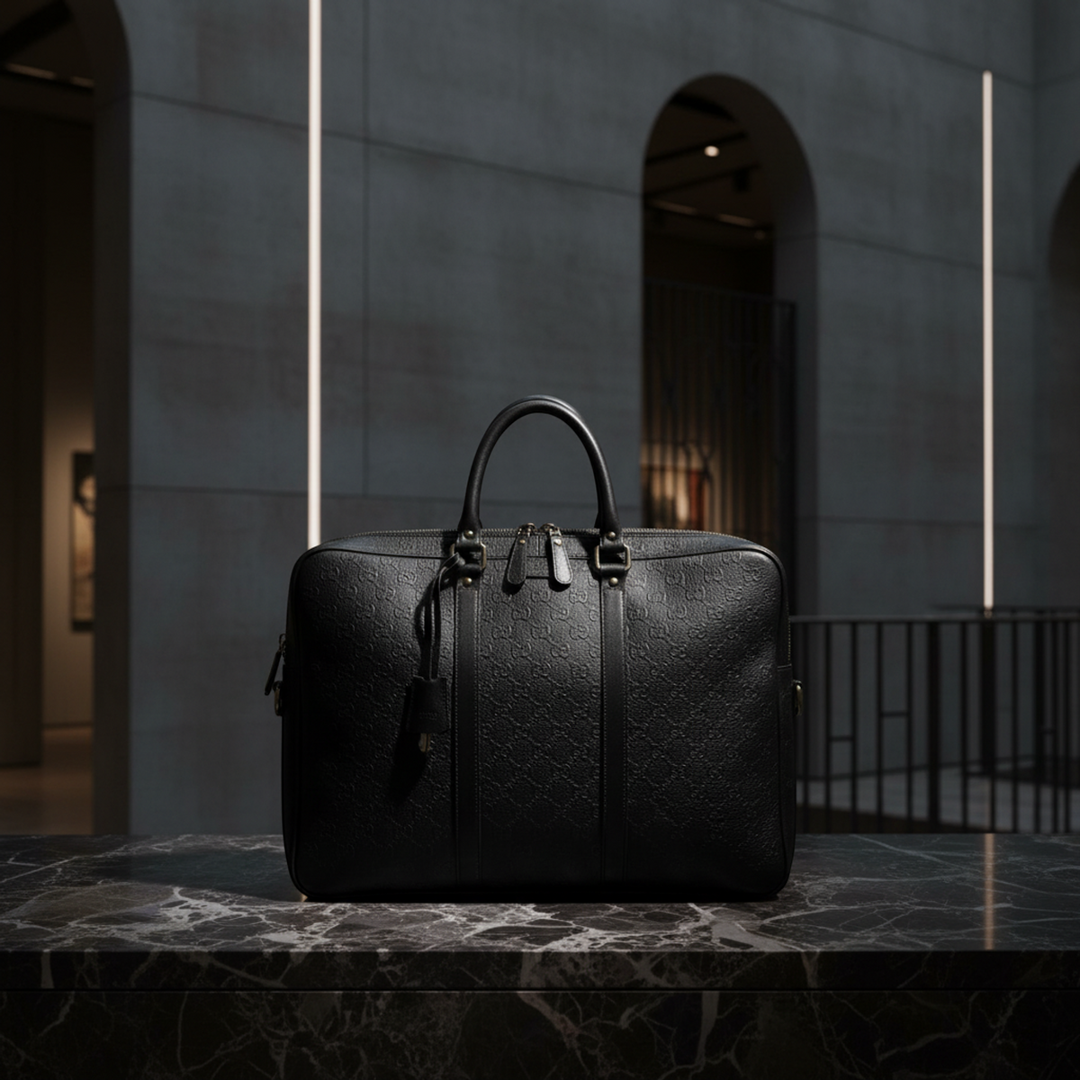 Gucci GG Embossed · Leather Briefcase
