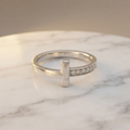 Tiffany T One · Diamond · 18K White Gold · Size 4.5 (EU 51.25)