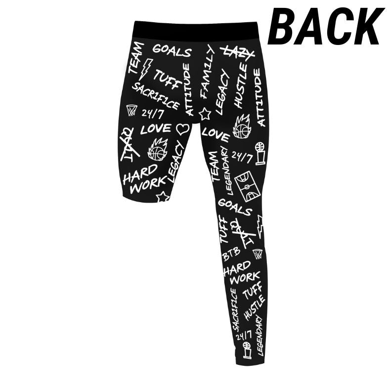 Emotions - Single-Leg Compression Tights - Right - Black