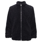Teddy Luxe Fleece Zip-Up Jacket BLACK