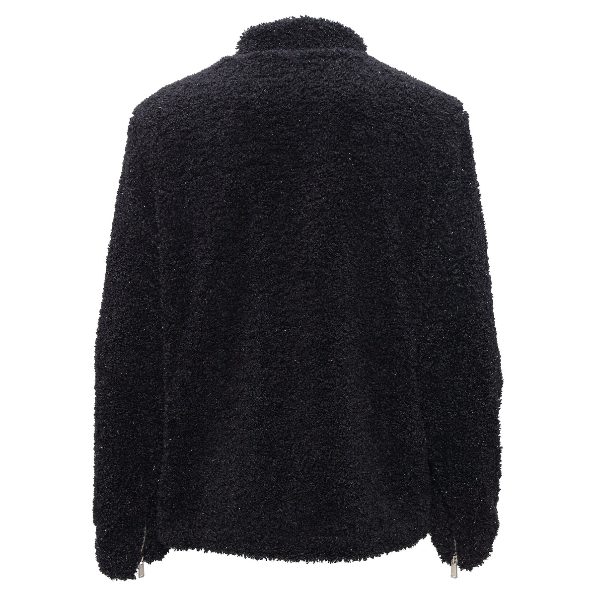 Teddy Luxe Fleece Zip-Up Jacket BLACK