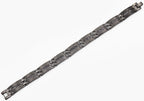 Mens Black Stainless Steel Bracelet With Black Cubic Zirconia