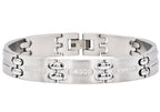 Mens Stainless Steel Bracelet With Cubic Zirconia