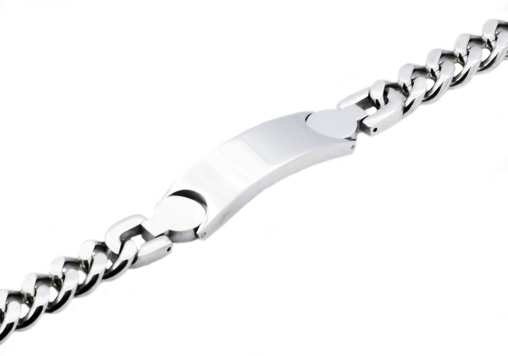 Mens Stainless Steel ID-Engraveable Bracelet