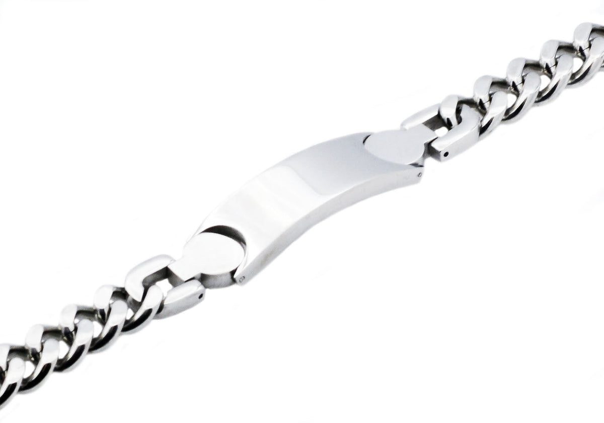 Mens Stainless Steel ID-Engraveable Bracelet