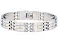 Mens Stainless Steel Bracelet With Gold Screws