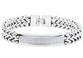 Mens Stainless Steel Bracelet With Cubic Zirconia