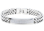 Mens Stainless Steel Bracelet With Cubic Zirconia