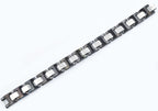 Mens Black Stainless Steel Bracelet with Cubic Zirconia With Double Clasp