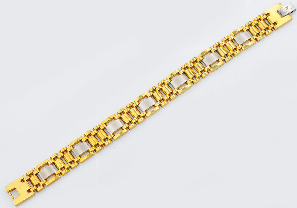 Mens Gold Stainless Steel Bracelet