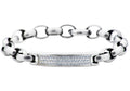 Mens Stainless Steel Bracelet With Cubic Zirconia
