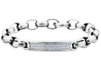 Mens Stainless Steel Bracelet With Cubic Zirconia