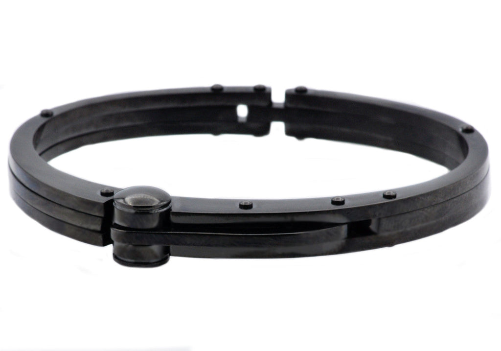 Mens Black Stainless Steel Bracelet
