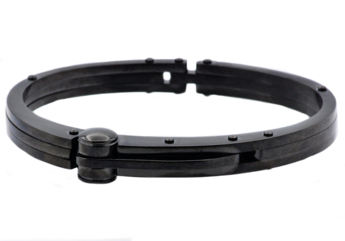 Mens Black Stainless Steel Bracelet