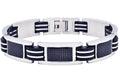 Mens Black Silicone And Stainless Steel Bracelet With Carbon Fiber