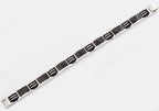 Mens Black Silicone And Stainless Steel Bracelet With Carbon Fiber