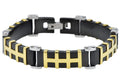 Mens Black And Gold Stainless Steel Bracelet