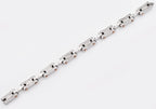 Mens Rose Stainless Steel Chain Bracelet With Cubic Zirconia