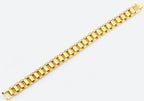 Mens Gold Stainless Steel Link Bracelet With 150 CZs