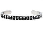 Mens Black Stainless Steel Skull Bangle