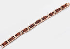 Mens Chocolate Stainless Steel And Wood Bracelet