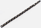 Mens Black Stainless Steel Link Bracelet With Rose Gold Plated Screws