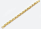 Mens Gold Stainless Steel Bicycle Link Bracelet With Black Screws