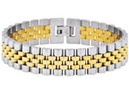 Mens Gold Stainless Steel Watch Link Bracelet