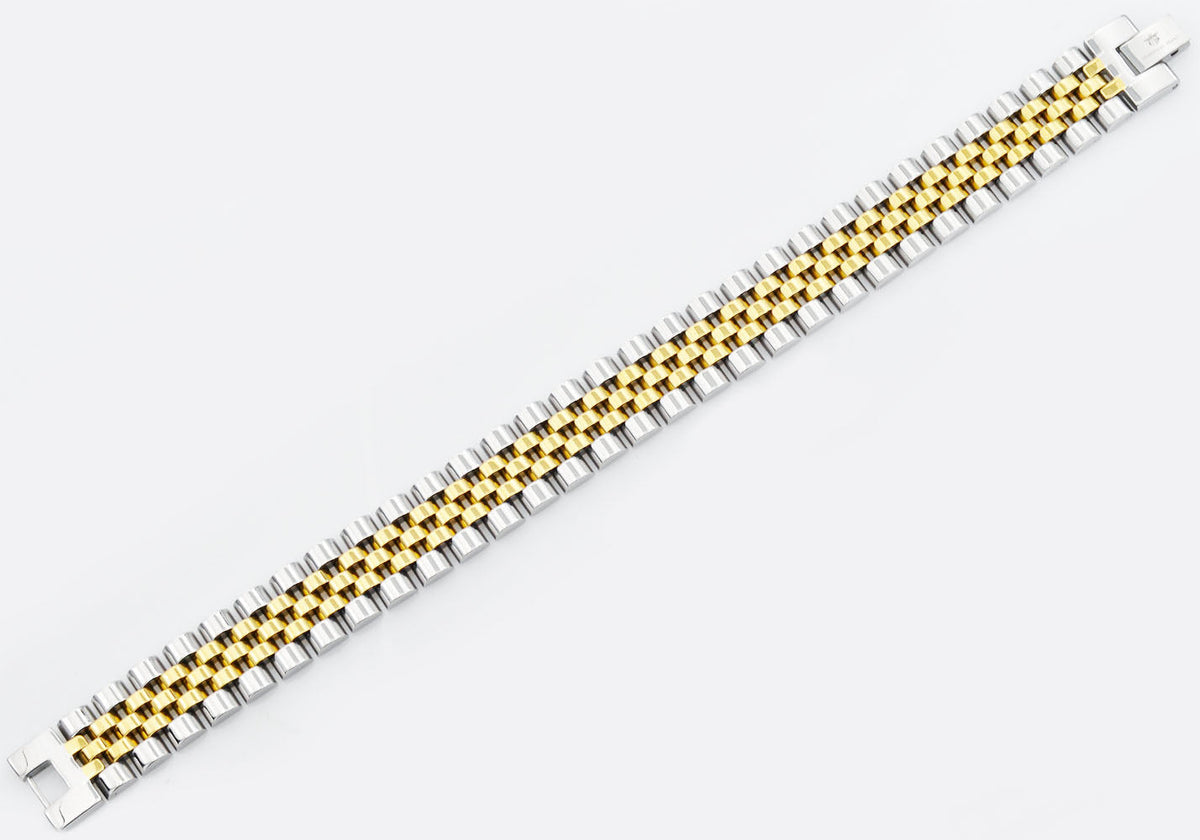 Mens Gold Stainless Steel Watch Link Bracelet
