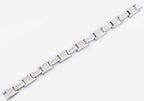Mens Matte Stainless Steel Bracelet With Cubic Zirconia