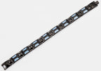 Mens Blue Carbon Fiber And Black Stainless Steel Bracelet