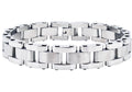 Mens Two Tone Polished and Matte Stainless Steel Bracelet