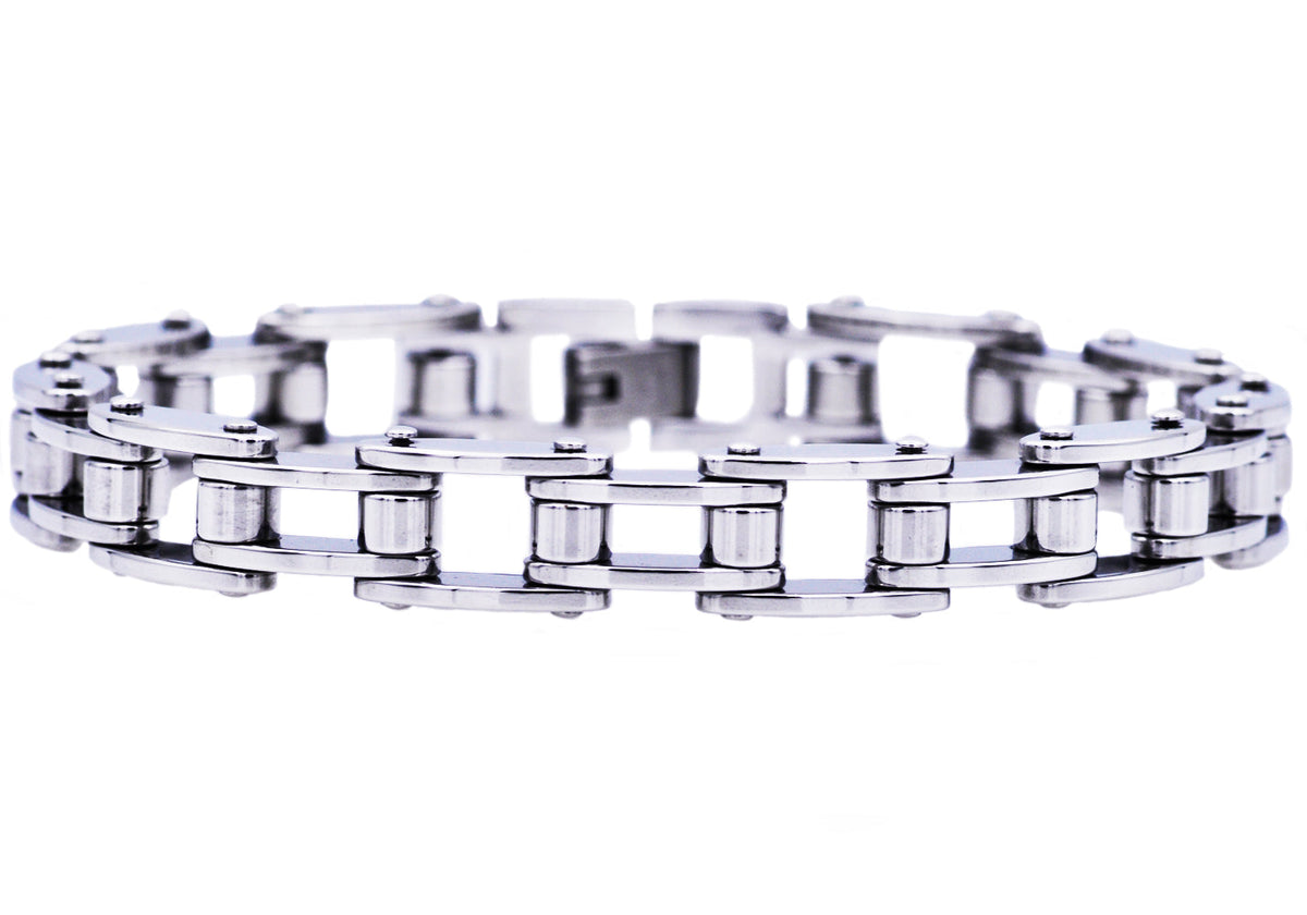 Mens Stainless Steel Bicycle Link Bracelet