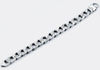 Mens Stainless Steel Pave Curb Link Chain Bracelet