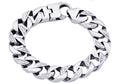 Mens Stainless Steel Pave Curb Link Chain Bracelet