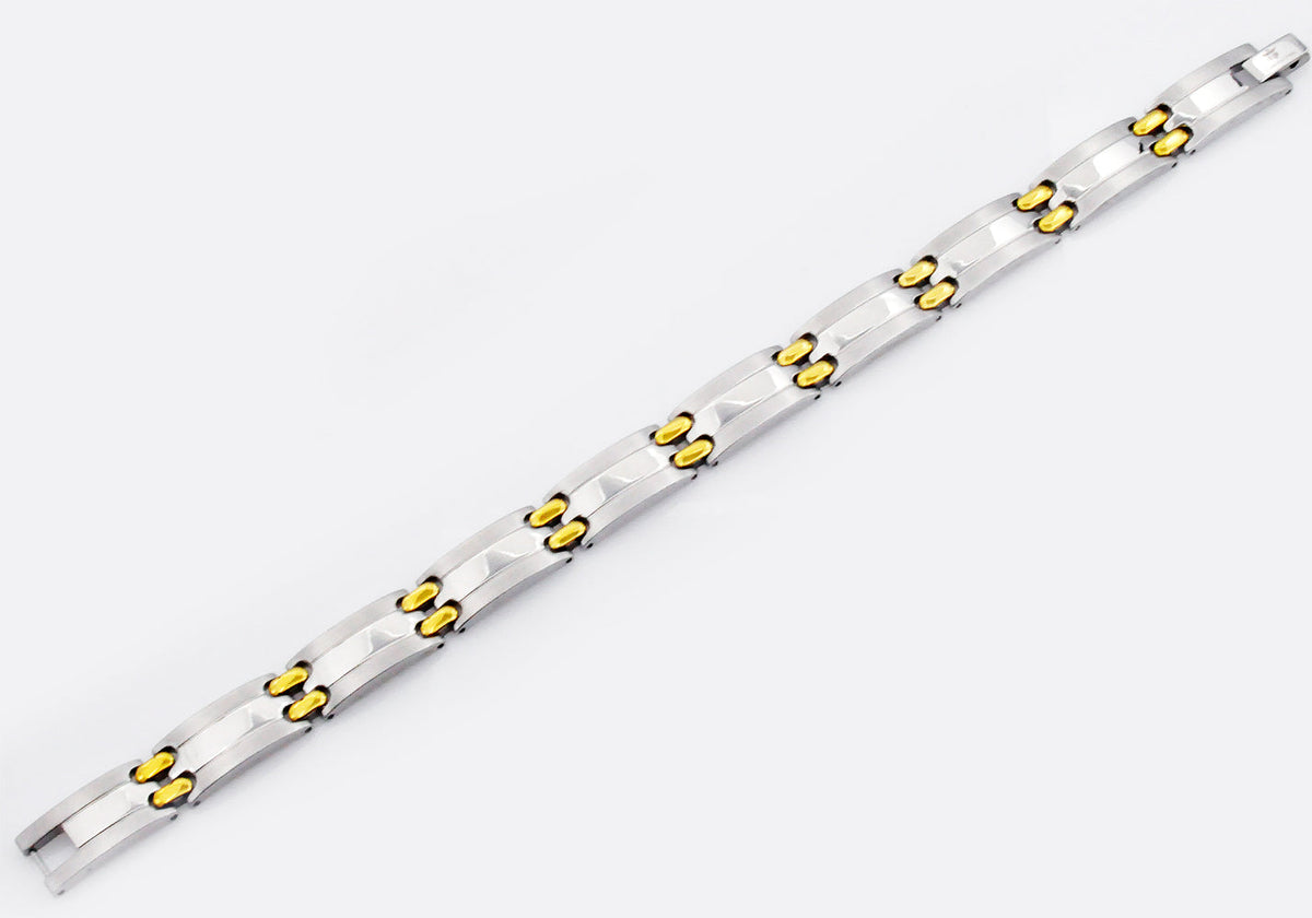 Mens Gold Stainless Steel Bracelet