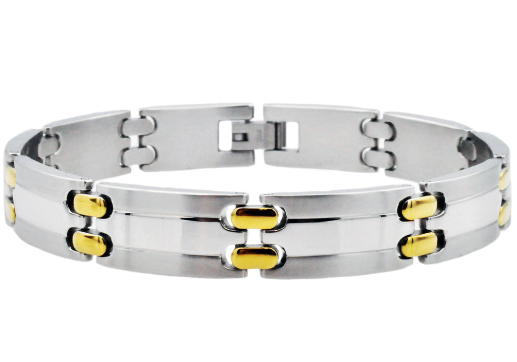 Mens Gold Stainless Steel Bracelet