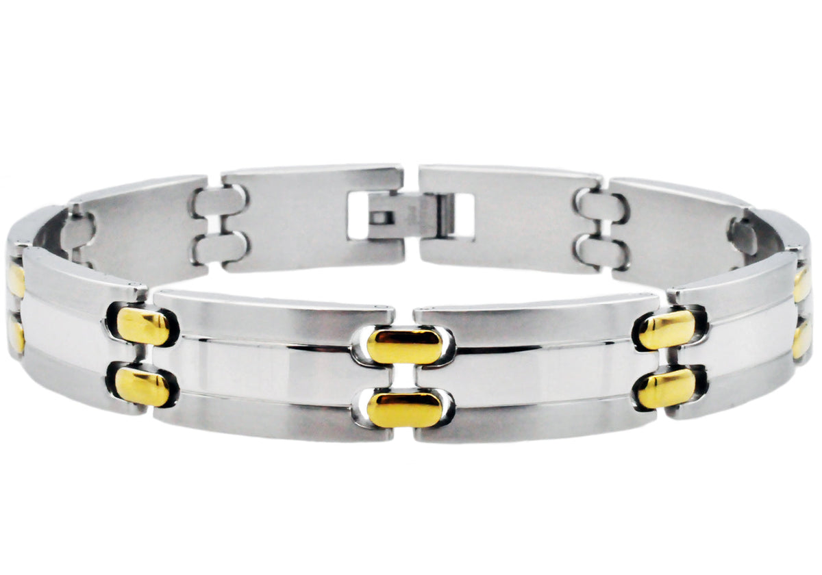 Mens Gold Stainless Steel Bracelet