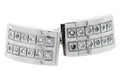Mens Stainless Steel Cuff Links With Cubic Zirconia